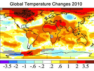 Worldwide Temperature Changes Compared to 1951-1980