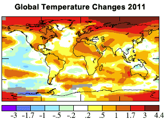 Worldwide Temperature Changes Compared to 1951-1980