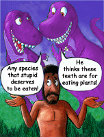 According to YEC dinosaurs and humans lived (and ate) side by side. Yum!